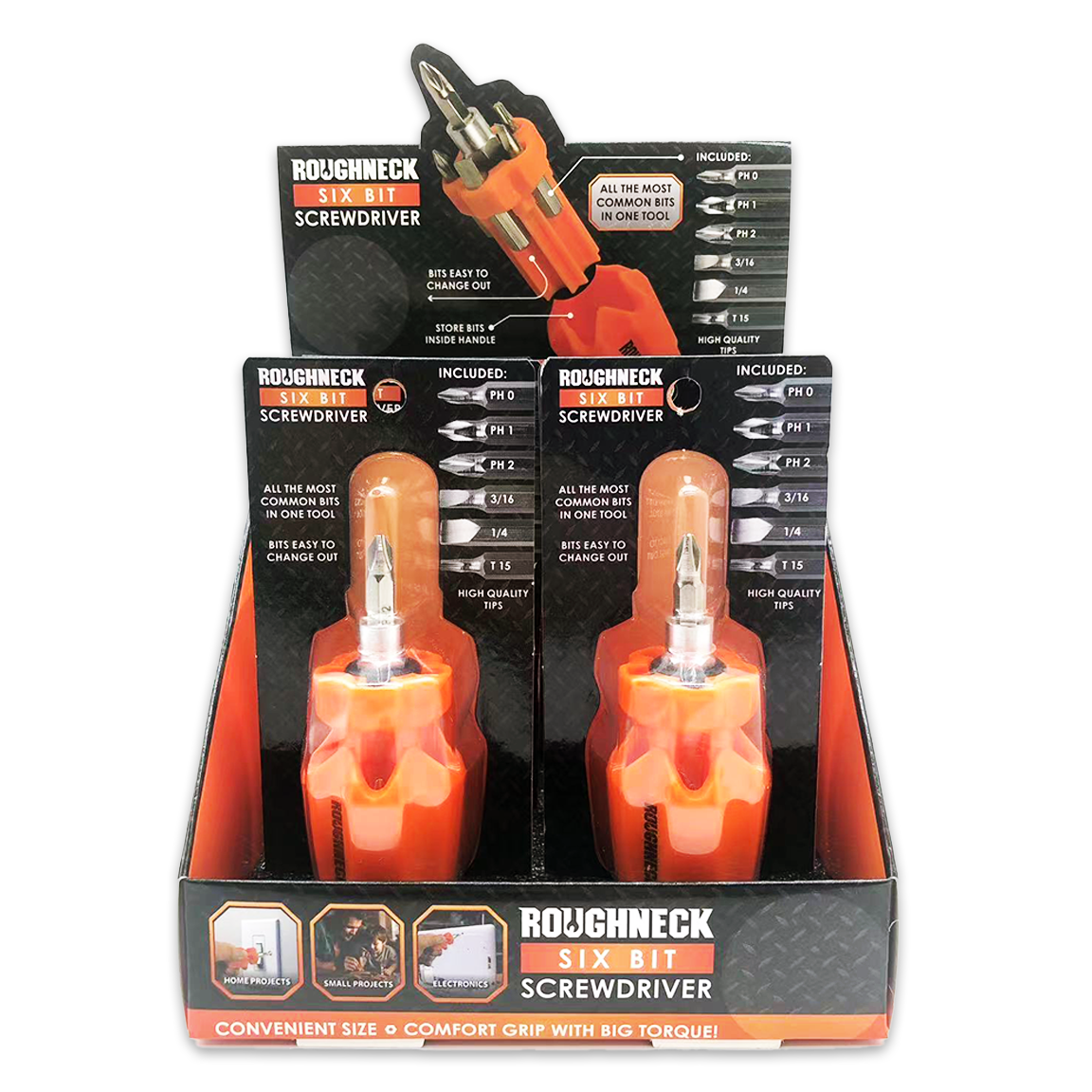 Screwdriver Short Handle with 6 Bits -