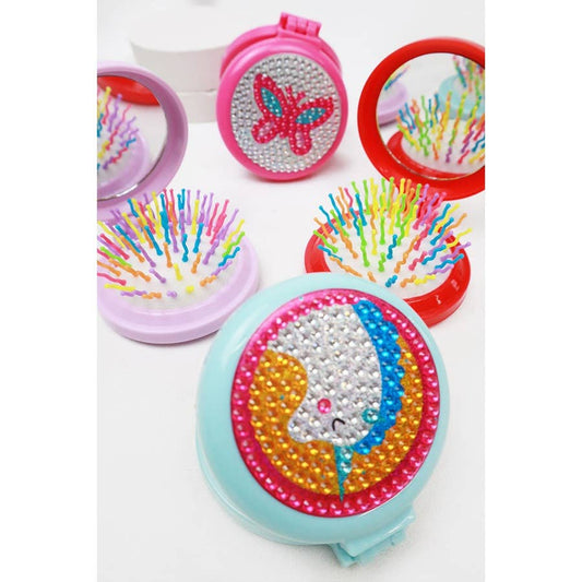 Colorful Mix Stone Mirror with Pop Up Brush