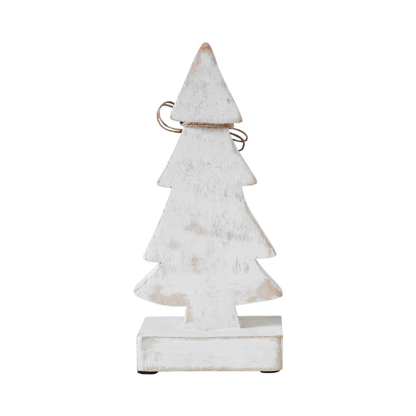 Snowy Tree Textured Wooden White 8.25x4x2.25