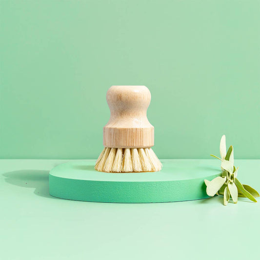 Dish Scrub Brush (Bamboo & Sisal) with Llama Logo - 6Ct