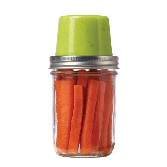 Jarware Snack Pack Lid, Wide Mouth Mason Jar, Green