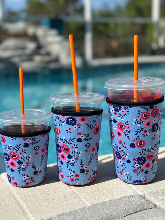 Cold Coffee Holder "Blue Floral"