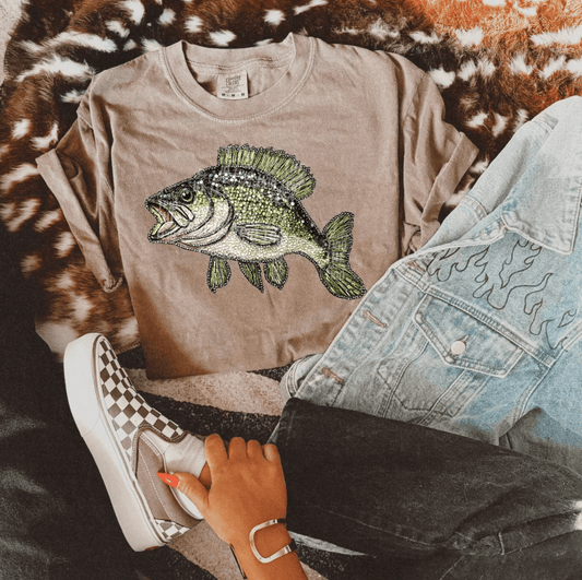 Faux Rhinestone Bass Fishing - COMFORT COLOR