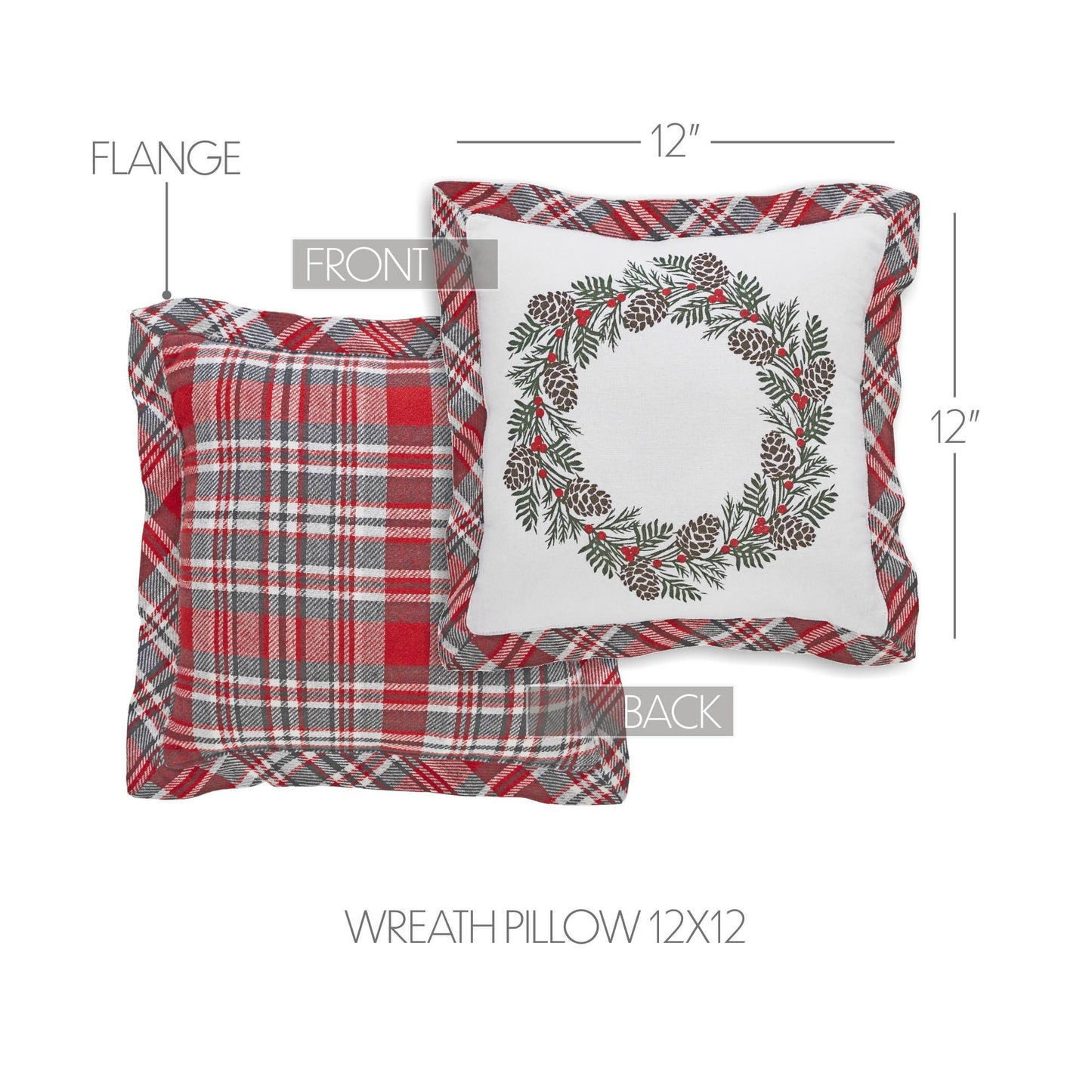 Gregor Plaid Wreath Pillow 12x12