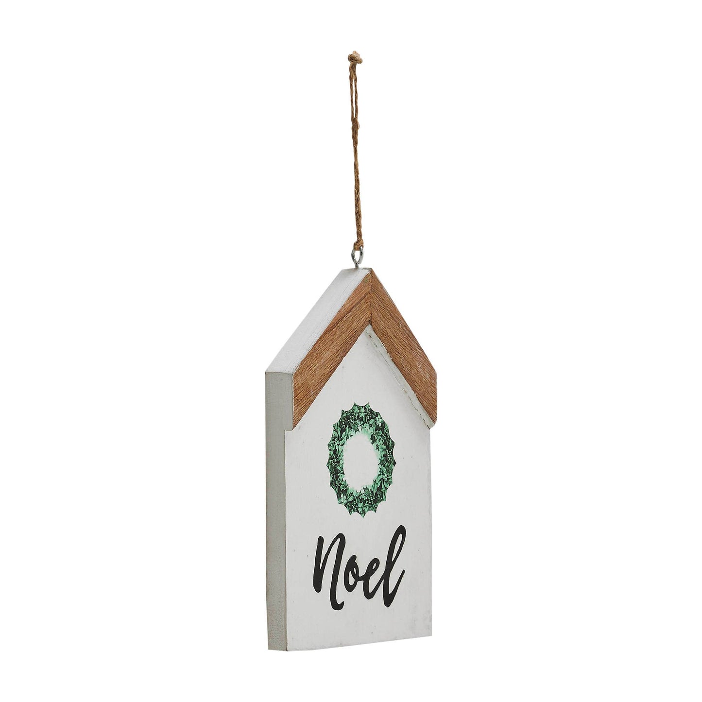 Noel Wreath Hanging Ornament 7x4x0.5