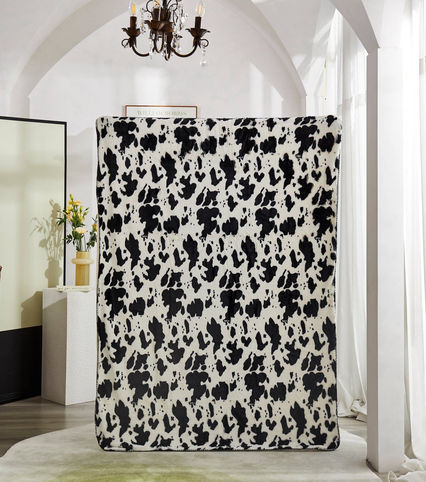 "Cow Skin" Faux Fur Plush Throw Blanket - 50"x70"