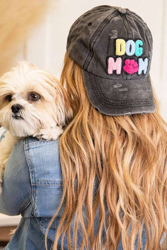 Black DOG MAMA Baseball Cap: Black / ONE SIZE / Cotton