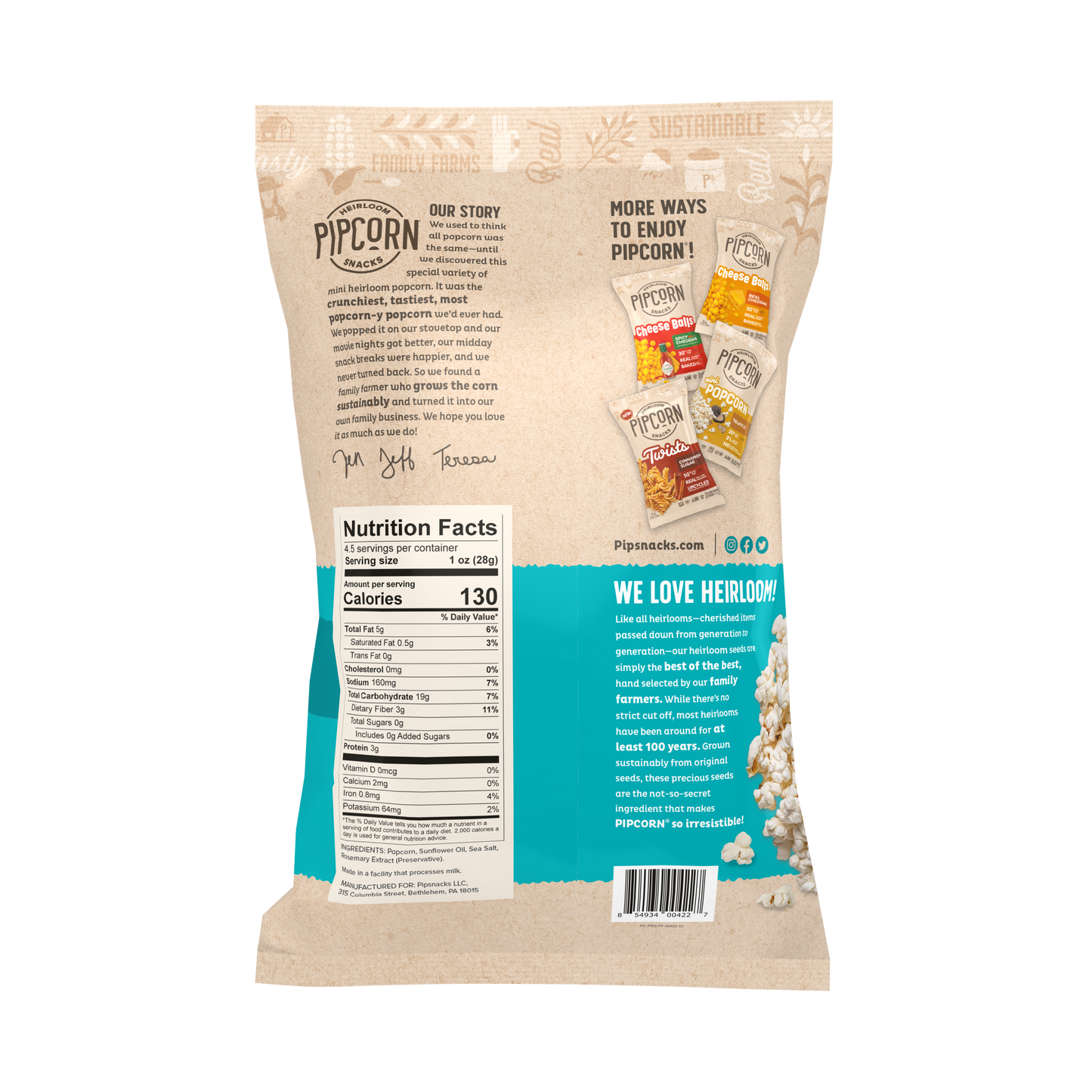 Sea Salt Mini Popcorn, 4.5oz (12 Bags in 1 Case)
