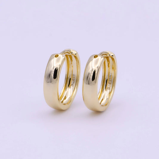 22mm Minimalist Gold Huggie Hoop Earrings | AD167