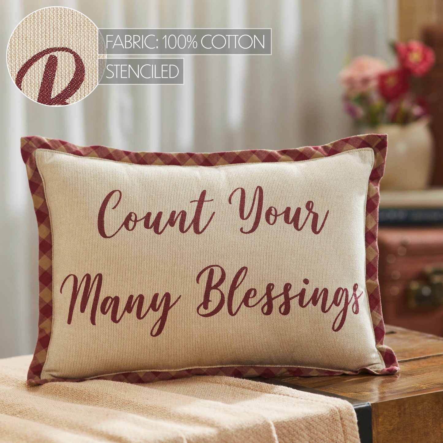 Harvest Blessings Count Your Many Blessings Pillow 9.5x14