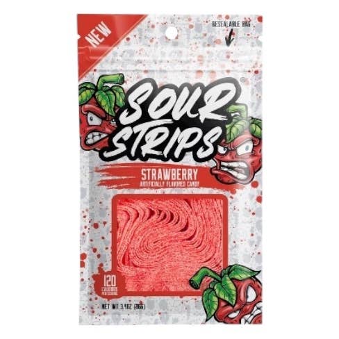 Sour Strips Strawberry 3.4oz