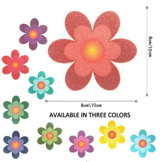 Zenph Bathtub Stickers Non-Slip, 20 PCS Safety Shower Treads Adhesive Bright Flowers Appliques